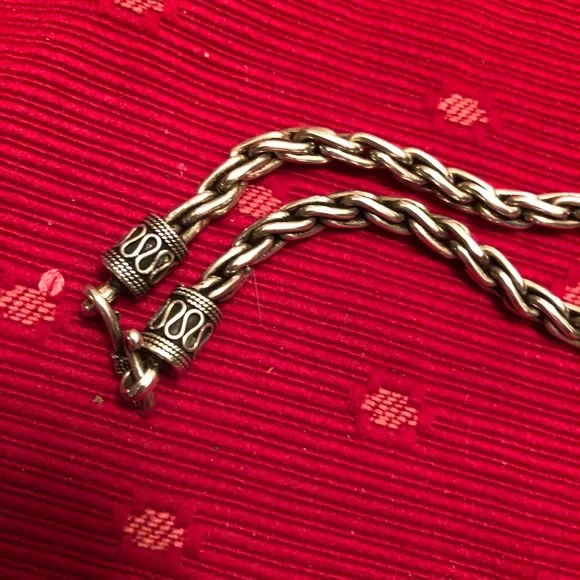 A vintage 925 Thailand silver necklace with Black onyx. - Picture 5 of 8